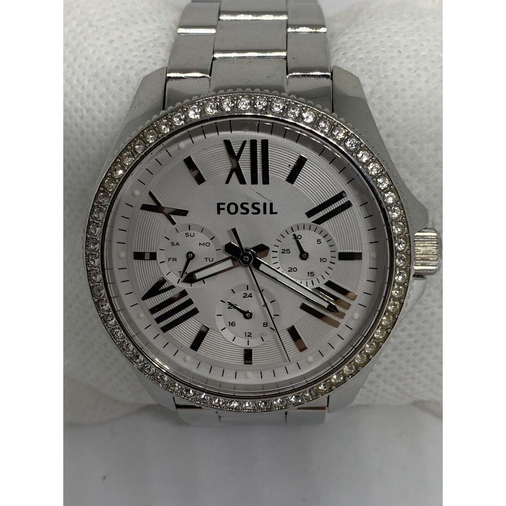 Fossil Am4481 Women's Stainless Steel Analog Silver Dial Quartz Watch Aa473